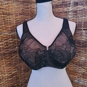 Wacoal Bra Size 36G Stark Beauty Underwire Unlined 855225 Lace Black Beige
